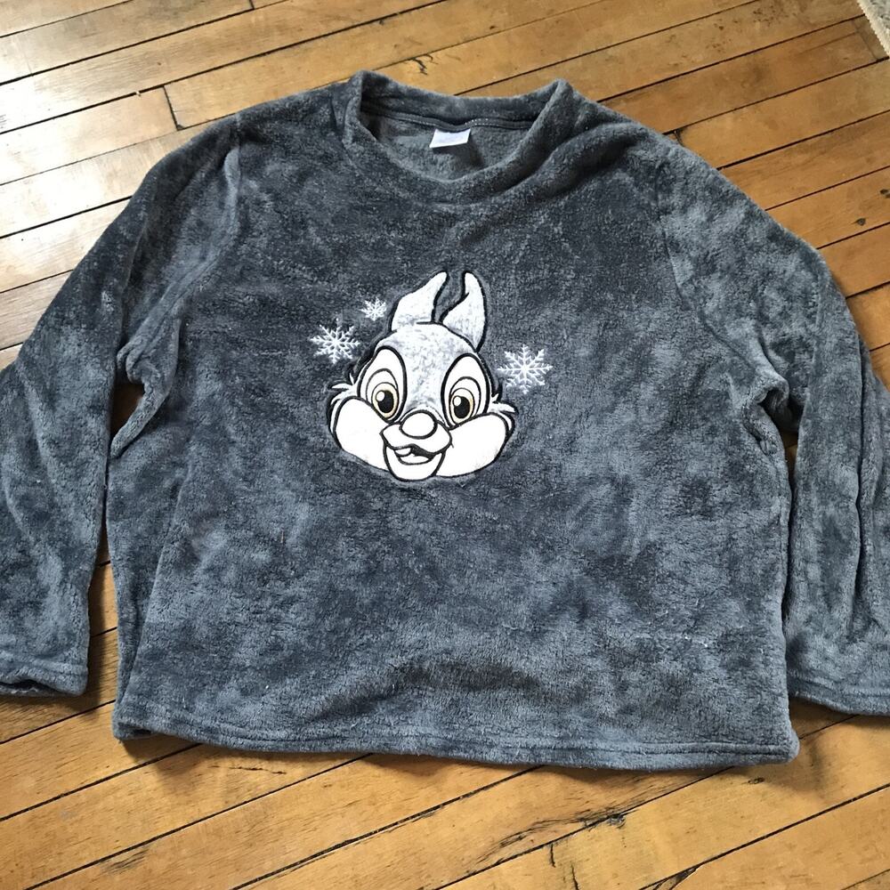 Disney Sleepwear Top‎ 3XL Thumper Embroidered Gray Soft Fleece